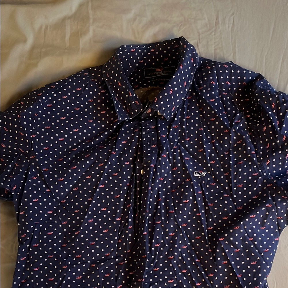 Nautica Men's Blue Patterned Shirt